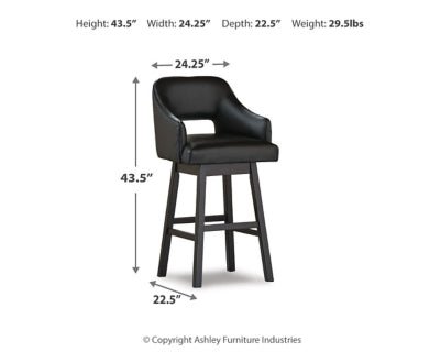 Tallenger Bar Height Bar Stool - Black Stool Set modern furniture Contempo Furniture