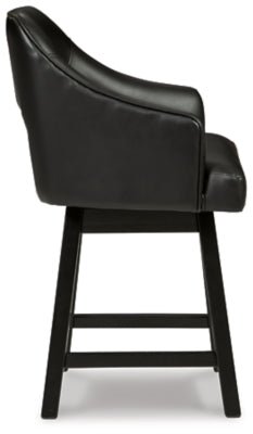 Tallenger Counter Height Bar Stool - Black Stool Set modern furniture Contempo Furniture