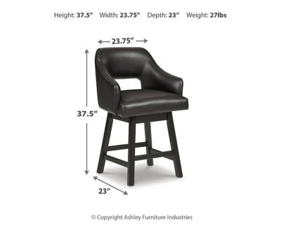 Tallenger Counter Height Bar Stool - Black Stool Set modern furniture Contempo Furniture