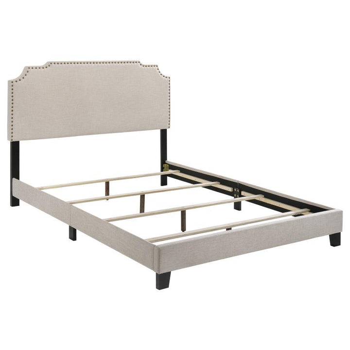 Tamarac - Upholstered Eastern King Panel Bed - Beige Upholstered Bed modern furniture Contempo Furniture