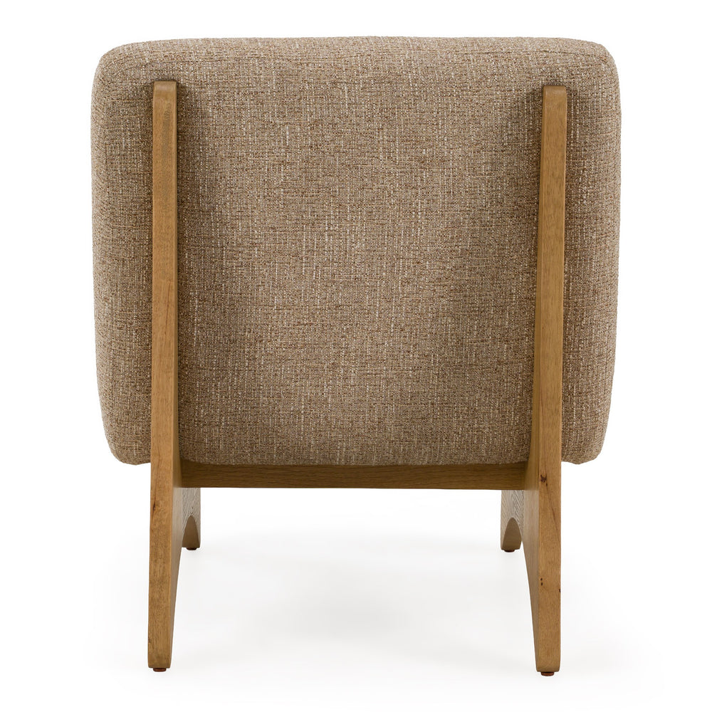 Tamari - Modern Tan Fabric + Natural Oak Accent Chair