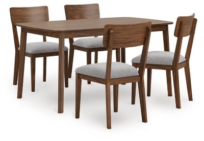 Tameride Dining Table and 4 Chairs (Set of 5) - Dark Brown 5 Piece Dining Room Set modern furniture Contempo Furniture