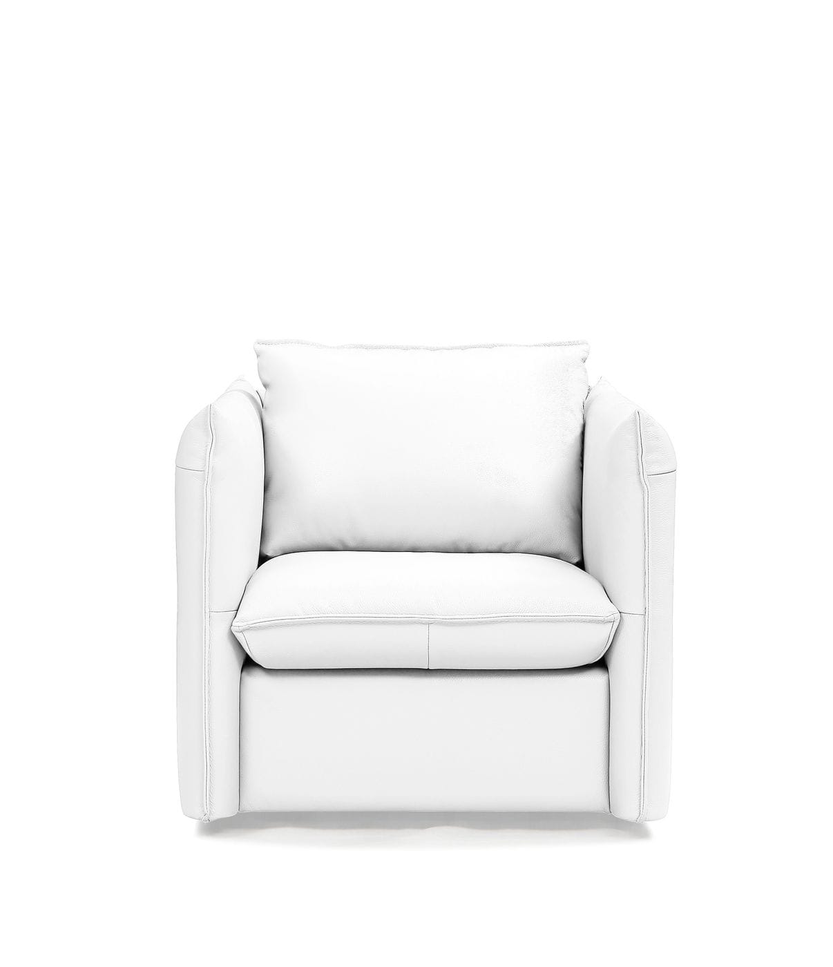 Tamworth - Modern White Leather Swivel Lounge Chair