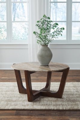 Tanidore Coffee Table - Light Brown Coffee Table modern furniture Contempo Furniture