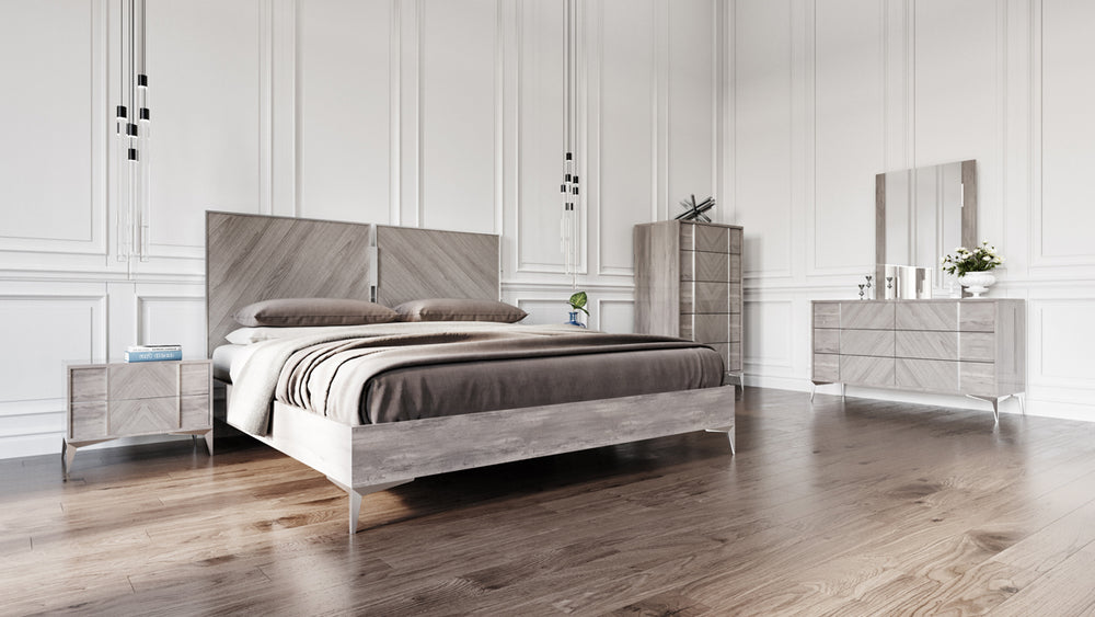 Alexa Italian Modern Grey Mirror - View 2