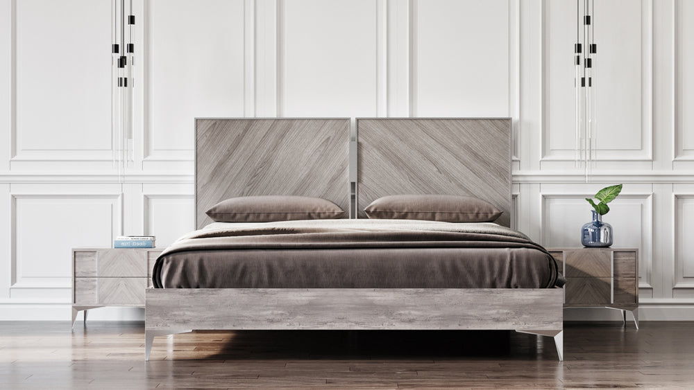 Alexa Italian Modern Grey Bed - View 2