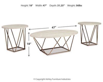 Tarica Table (Set of 3) - White Table Set modern furniture Contempo Furniture