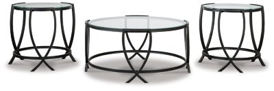 Tarrin Table (Set of 3) - Black Table Set modern furniture Contempo Furniture