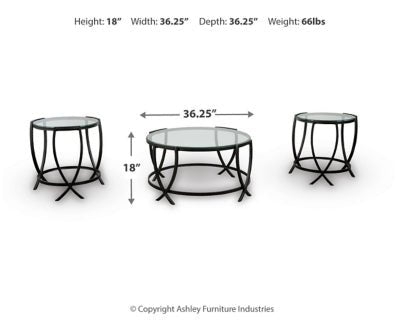 Tarrin Table (Set of 3) - Black Table Set modern furniture Contempo Furniture