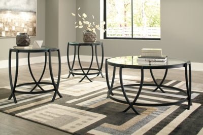 Tarrin Table (Set of 3) - Black Table Set modern furniture Contempo Furniture
