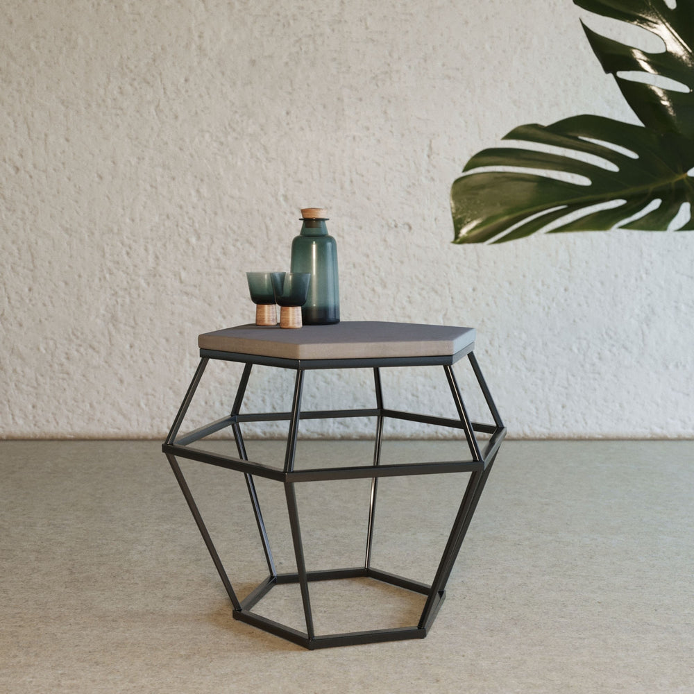 Tartan Modern Concrete & Metal End Table - View 6