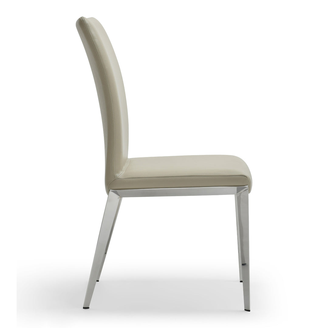 Taryn - Modern Light Grey + Stainless Steel Dining Chair (Set of 2)