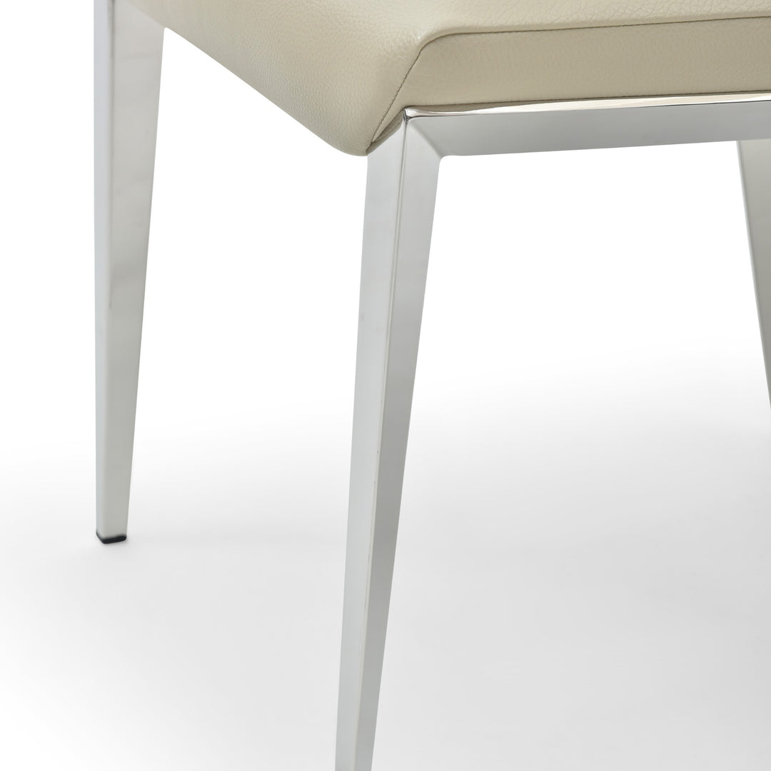 Taryn - Modern Light Grey + Stainless Steel Dining Chair (Set of 2)