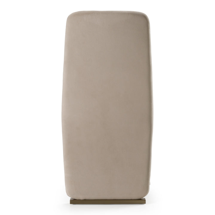 Tasha - Modern Light Beige Grey Velvet  Brushed Brass Dining Chair 