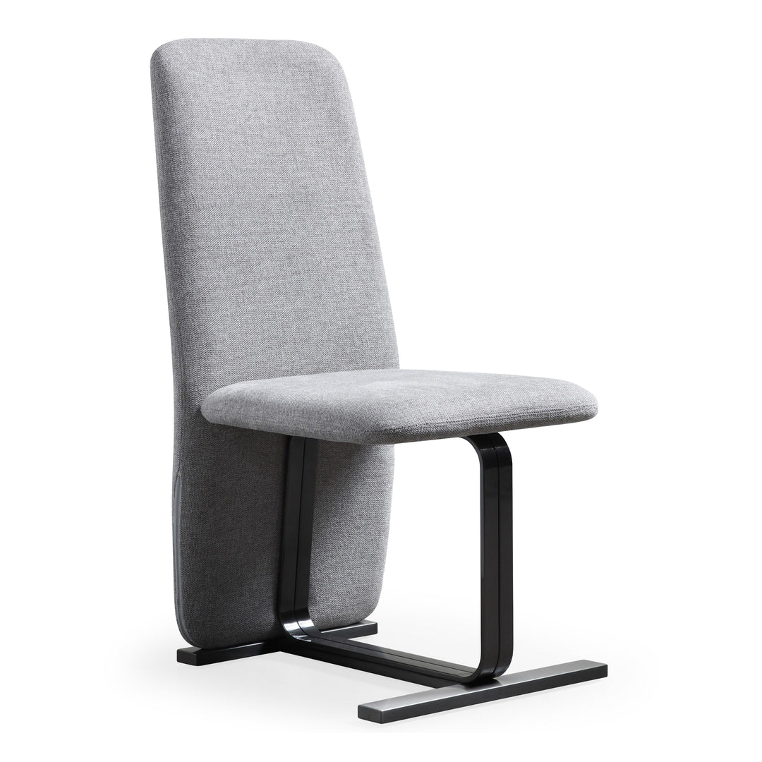 Tasha  Modern Grey Linen + Brushed Gunmetal Dining Chair (Set of 2)