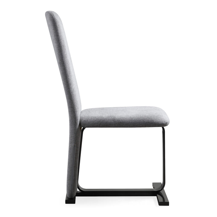 Tasha  Modern Grey Linen + Brushed Gunmetal Dining Chair (Set of 2)