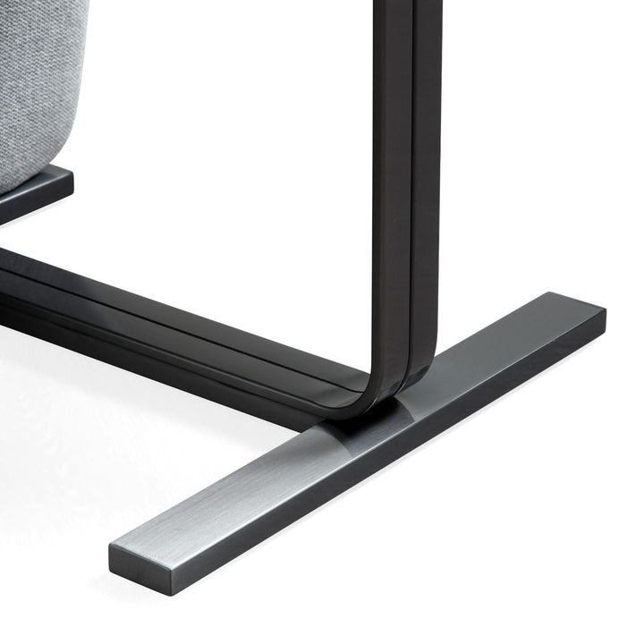 Tasha  Modern Grey Linen + Brushed Gunmetal Dining Chair (Set of 2)