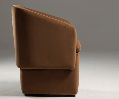 Tassell - Modern Brown Fabric Dining Chair w/ Castor Wheels