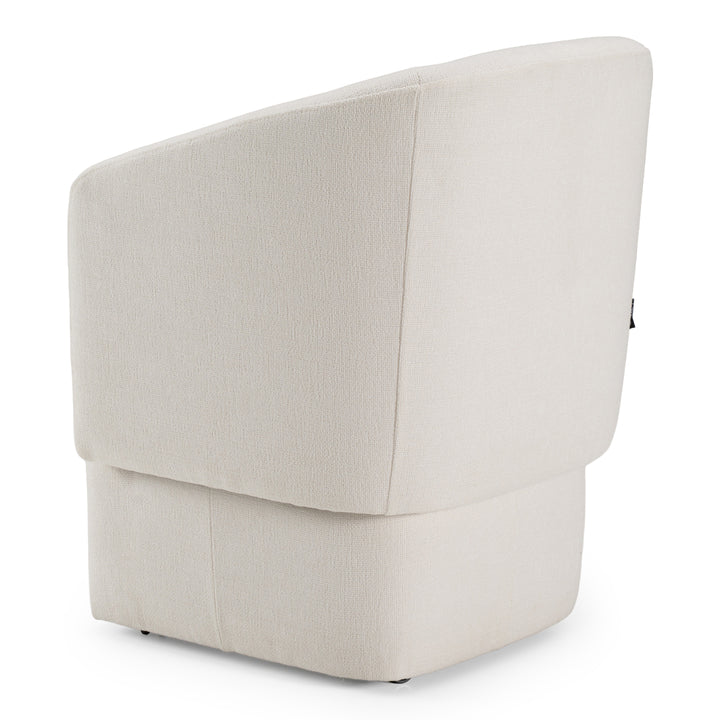 Tassell - Modern Ivory Fabric Dining Chair w/ Castor Wheels