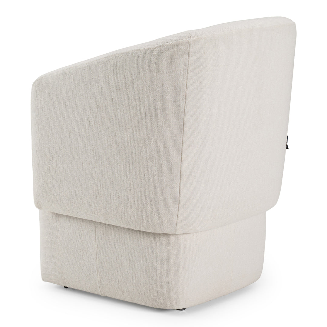 Tassell - Modern Ivory Fabric Dining Chair w/ Castor Wheels