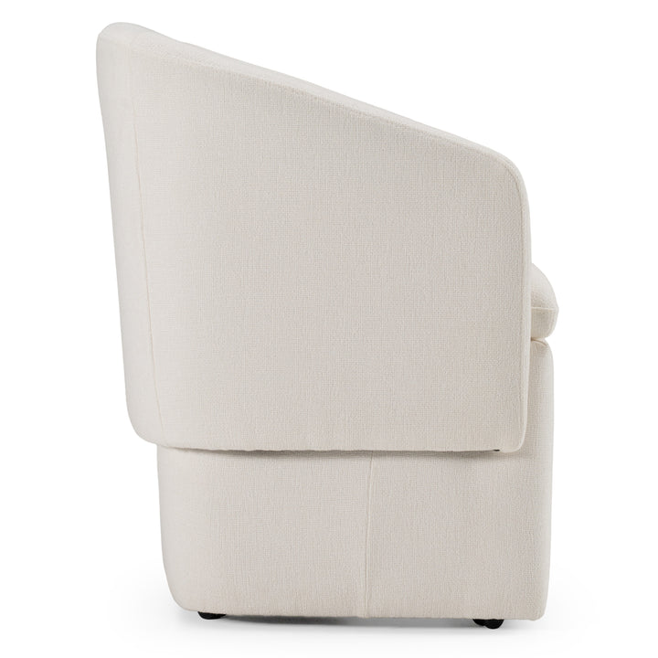 Tassell - Modern Ivory Fabric Dining Chair w/ Castor Wheels