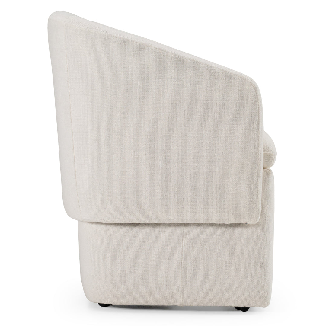 Tassell - Modern Ivory Fabric Dining Chair w/ Castor Wheels