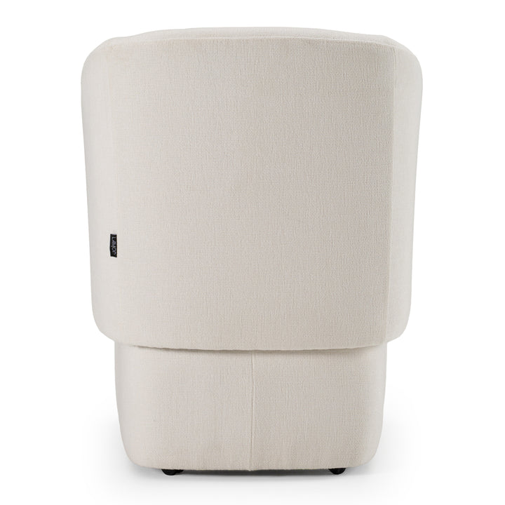Tassell - Modern Ivory Fabric Dining Chair w/ Castor Wheels