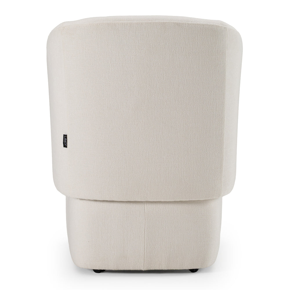 Tassell - Modern Ivory Fabric Dining Chair w/ Castor Wheels - View 5