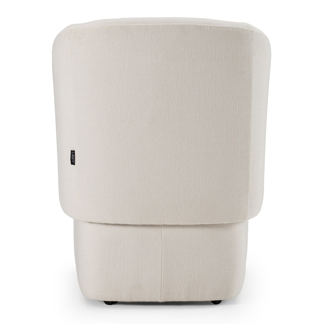 Tassell - Modern Ivory Fabric Dining Chair w/ Castor Wheels