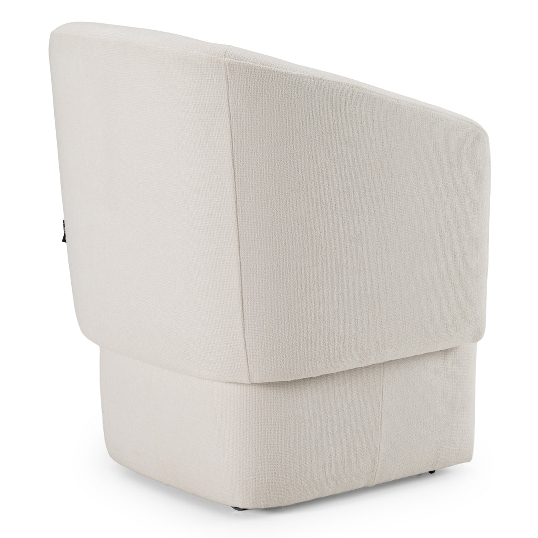 Tassell - Modern Ivory Fabric Dining Chair w/ Castor Wheels