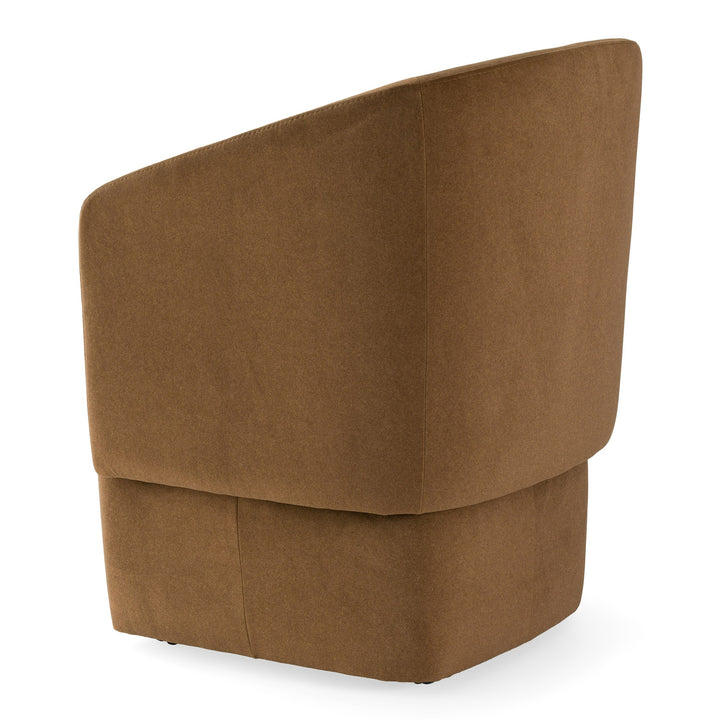 Tassell - Modern Brown Fabric Dining Chair w/ Castor Wheels