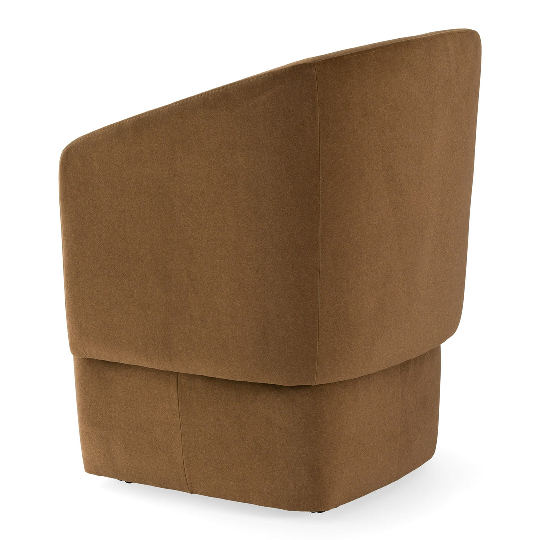 Tassell - Modern Brown Fabric Dining Chair w/ Castor Wheels