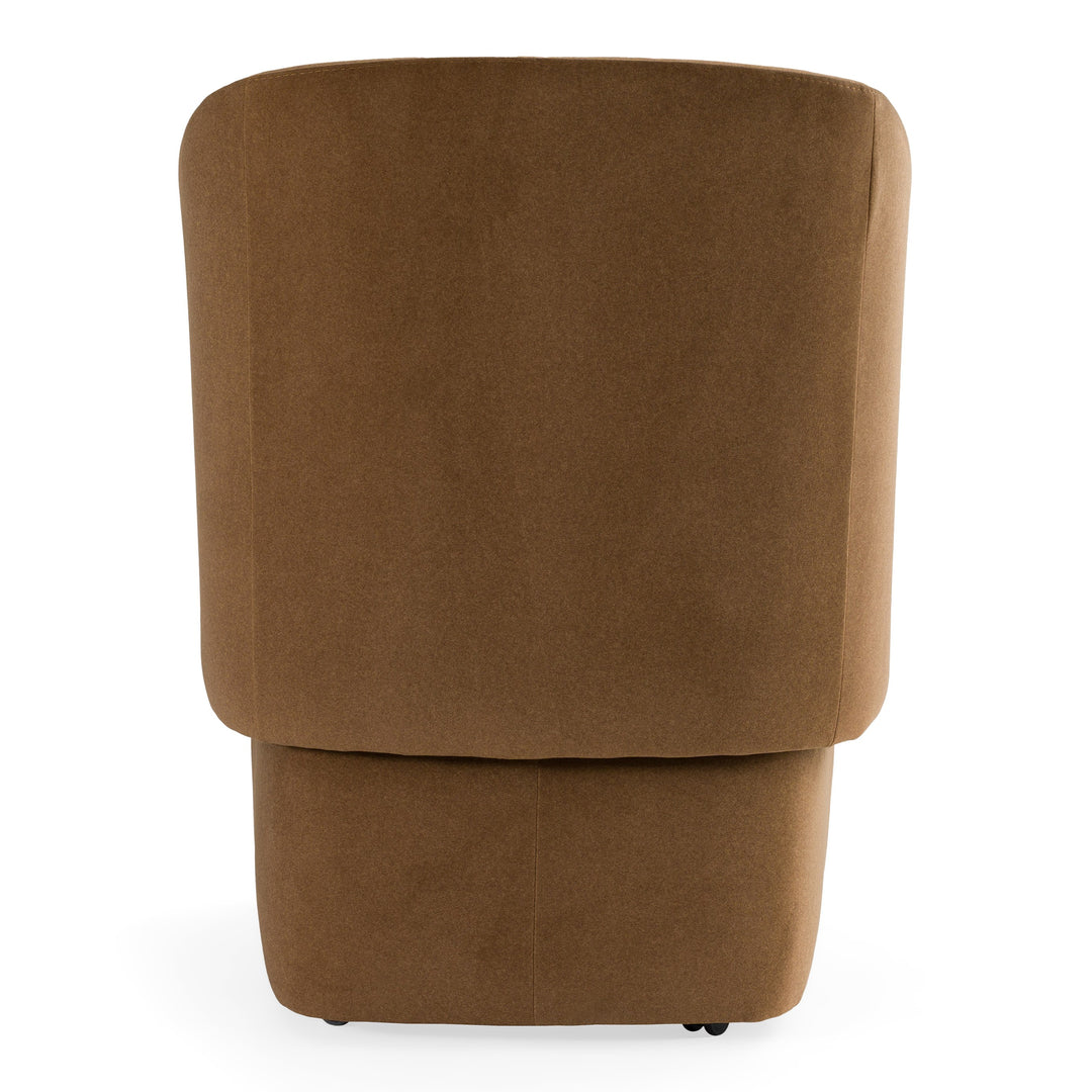 Tassell - Modern Brown Fabric Dining Chair w/ Castor Wheels