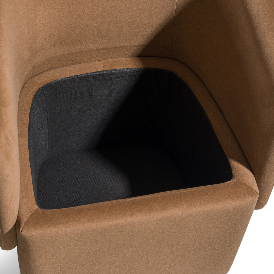 Tassell - Modern Brown Fabric Dining Chair w/ Castor Wheels