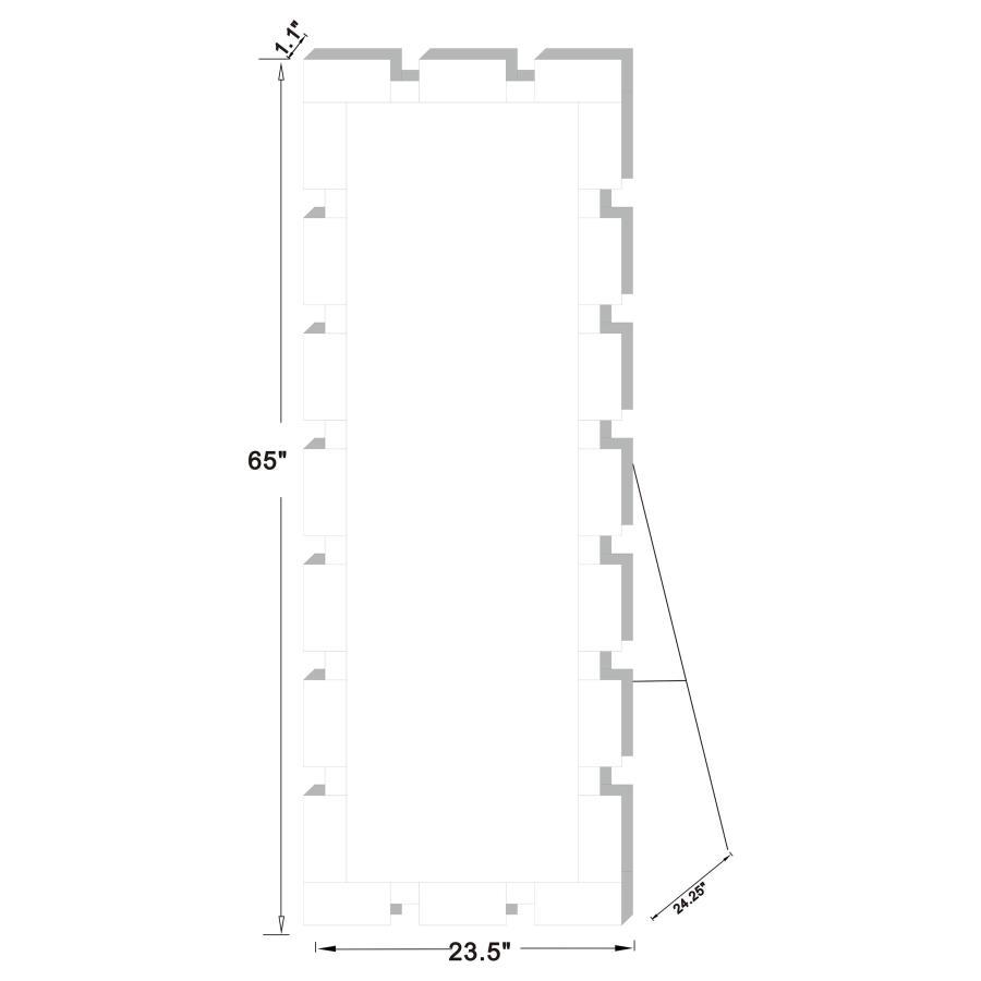 Tavin - Geometric Frame Standing Mirror - Silver Floor Mirror modern furniture Contempo Furniture