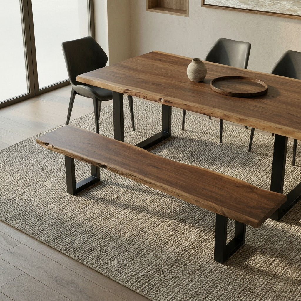 Taylor - Large 87" Modern Live Edge Wood Dining Bench