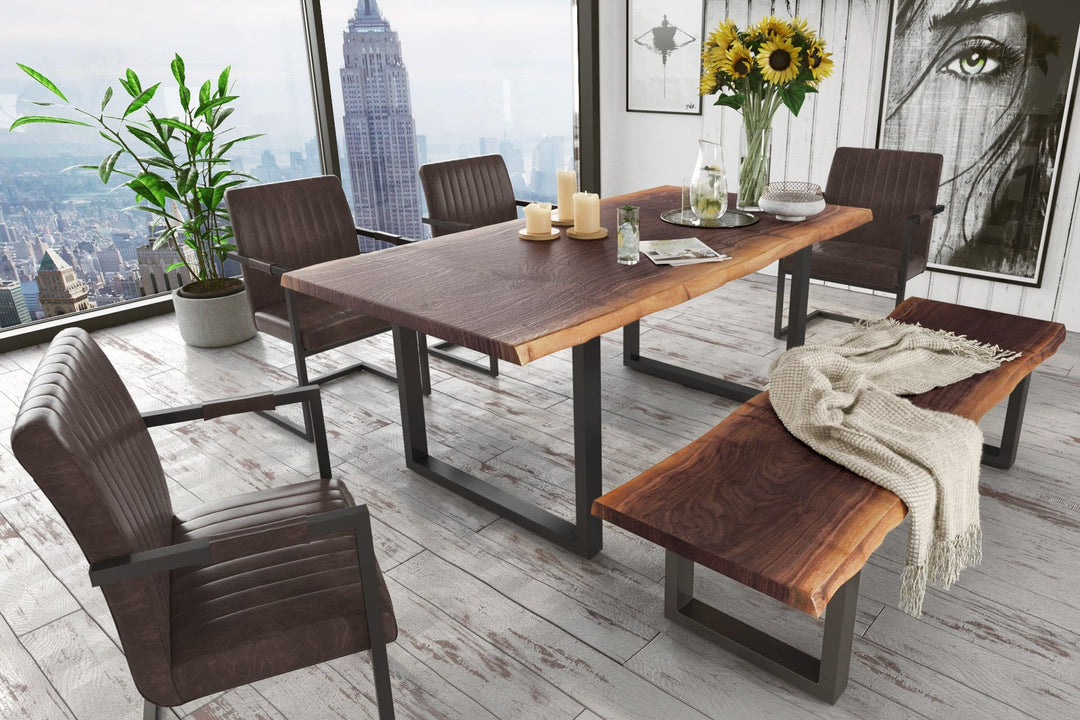 Taylor - Large 87" Modern Live Edge Wood Dining Bench