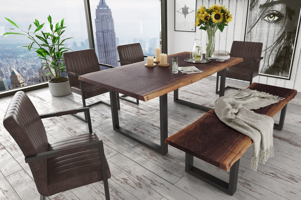 Taylor Modern Live Edge Wood Small 79" Dining Bench - View 2