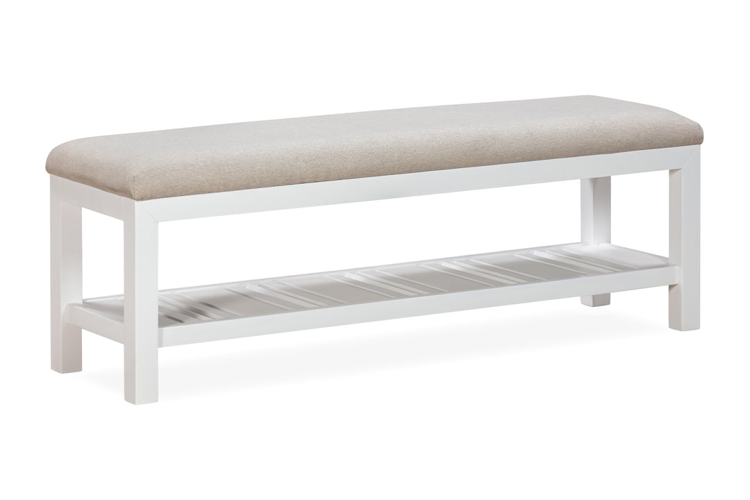 Modus Furniture Mgra88 Retreat Upholstered Wood Bench In Snowfall