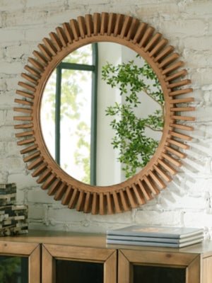 Tedwell Accent Mirror - Light Brown Accent Mirror modern furniture Contempo Furniture