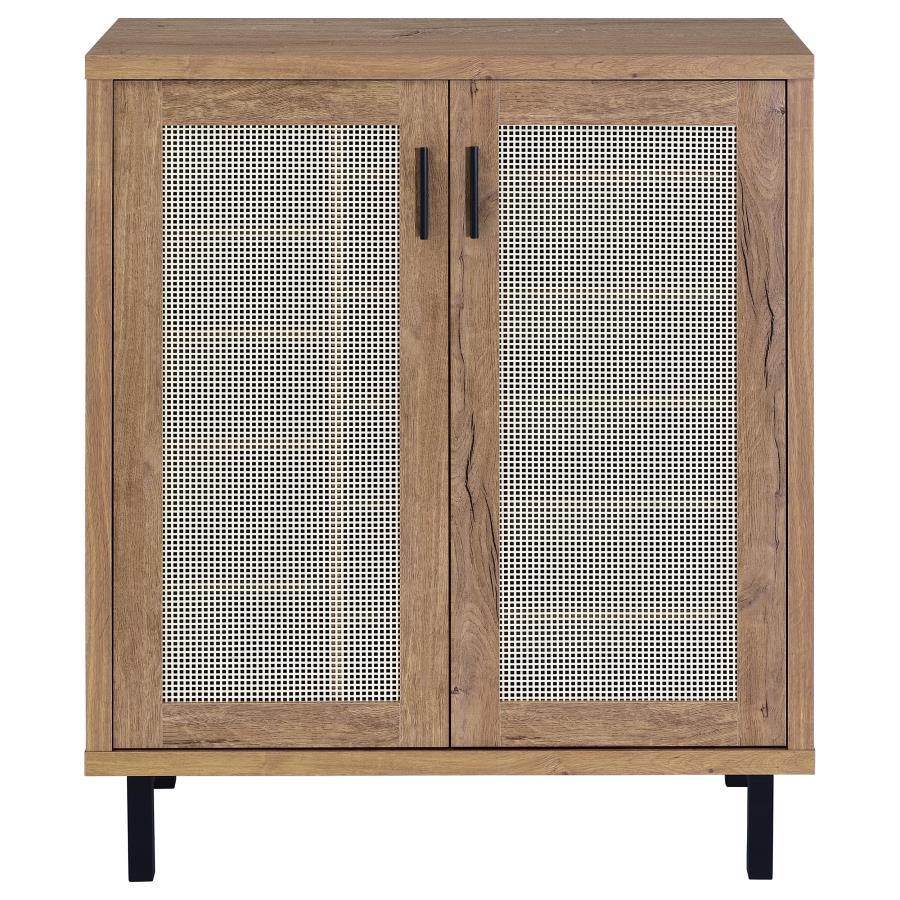 Teller - 2 - Door Shoe Storage Cabinet - Natural Oak Accent Cabinet modern furniture Contempo Furniture