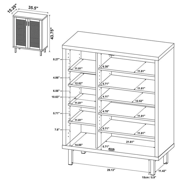 Teller - 2 - Door Shoe Storage Cabinet - Natural Oak Accent Cabinet modern furniture Contempo Furniture