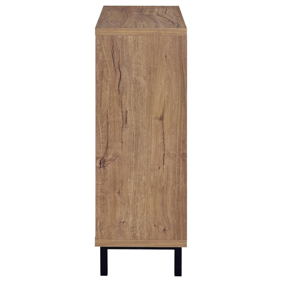 Teller - 2 - Door Shoe Storage Cabinet - Natural Oak Accent Cabinet modern furniture Contempo Furniture