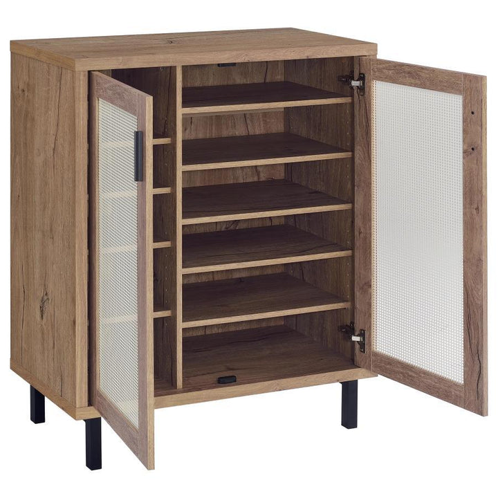 Teller - 2 - Door Shoe Storage Cabinet - Natural Oak Accent Cabinet modern furniture Contempo Furniture