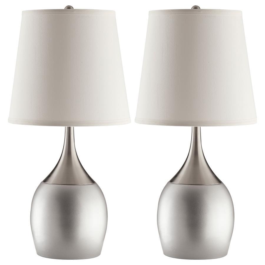 Tenya - Empire Shade Urn Table Lamp (Set of 2) - Silver Lamp Set modern furniture Contempo Furniture