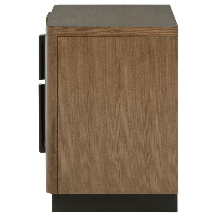 Terrace - 2 - Drawer Nightstand Bedside Table - Ash Brown Accent Nightstand modern furniture Contempo Furniture