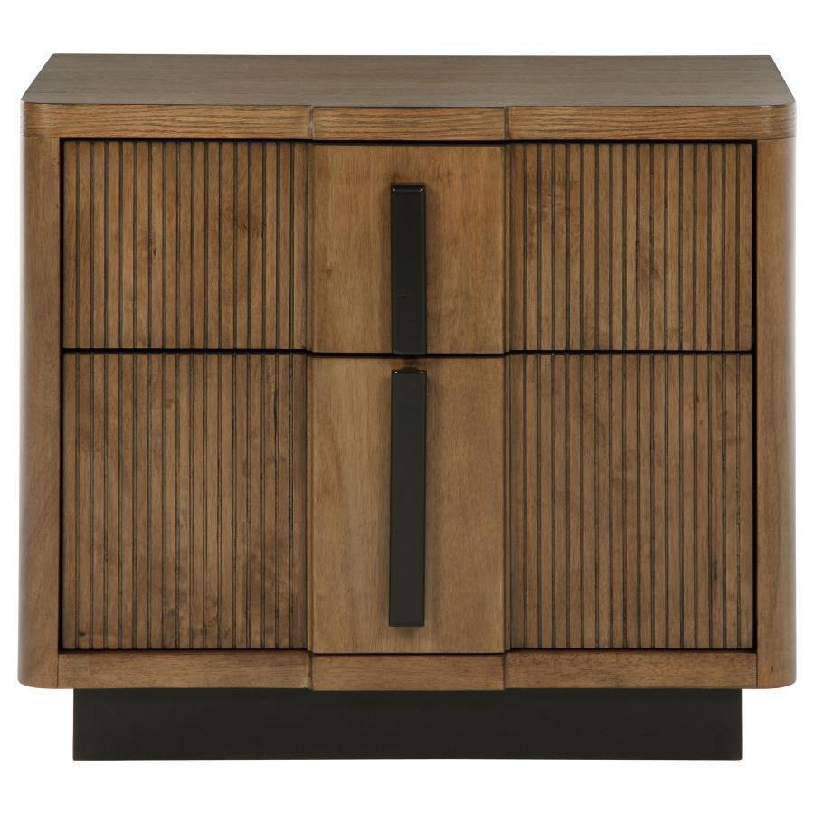 Terrace - 2 - Drawer Nightstand Bedside Table - Ash Brown Accent Nightstand modern furniture Contempo Furniture