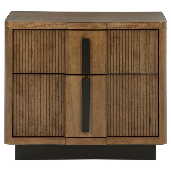 Terrace - 2 - Drawer Nightstand Bedside Table - Ash Brown Accent Nightstand modern furniture Contempo Furniture
