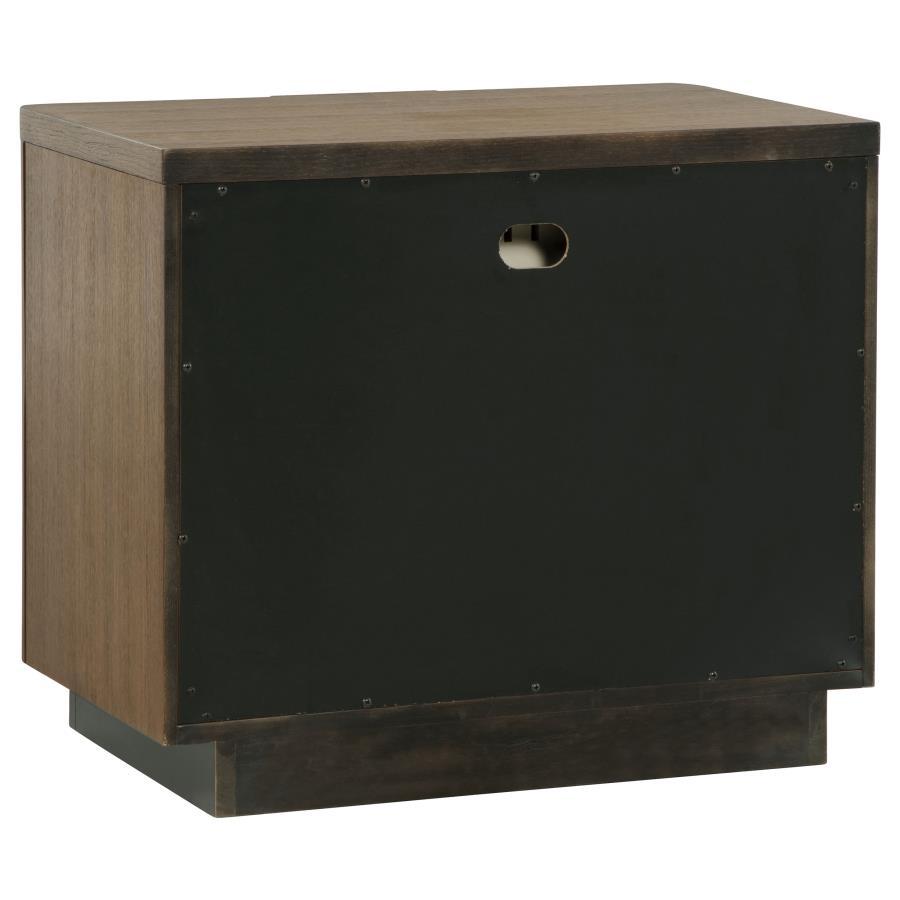 Terrace - 2 - Drawer Nightstand Bedside Table - Ash Brown Accent Nightstand modern furniture Contempo Furniture