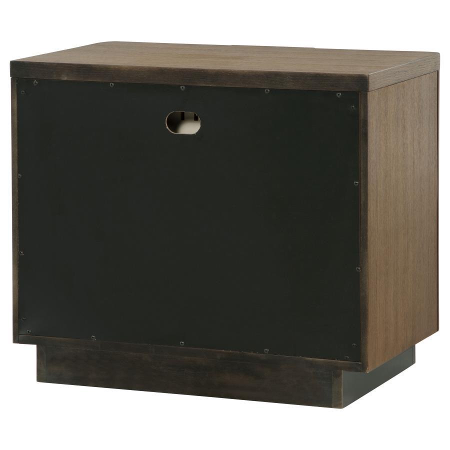 Terrace - 2 - Drawer Nightstand Bedside Table - Ash Brown Accent Nightstand modern furniture Contempo Furniture